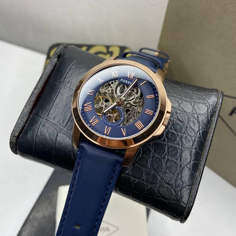 Fossil Grant Automatic Black Skeleton Dial Men's Watch- ME3054
